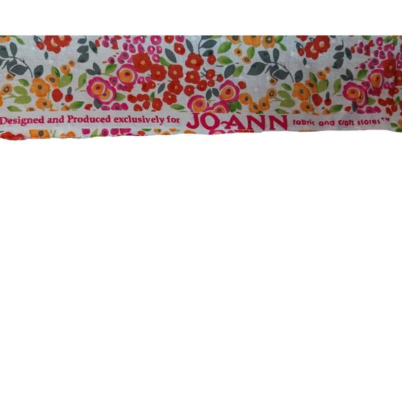 2 1/3 Yards Mod Colorful Summer Blossoms FLOCKED Cotton FLORAL FABRIC by JOANNS - Picture 6 of 6